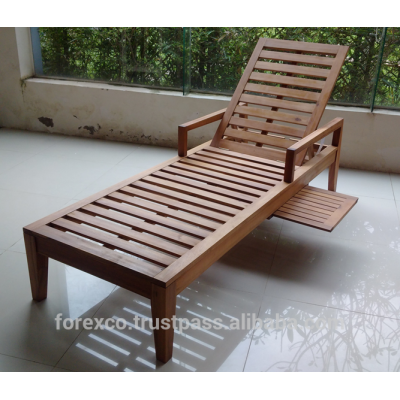 Outdoor Wooden Sun Lounger WCD566, acacia wood