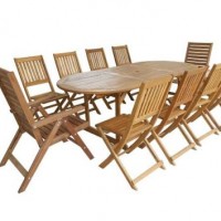 Set of Oval Extension Table - Folding Chairs & Position Chairs