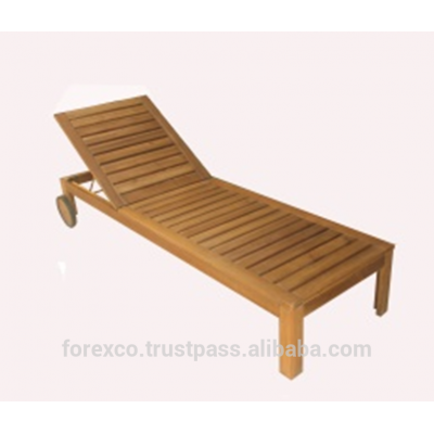 Outdoor Wooden Sun Lounger, acacia wood